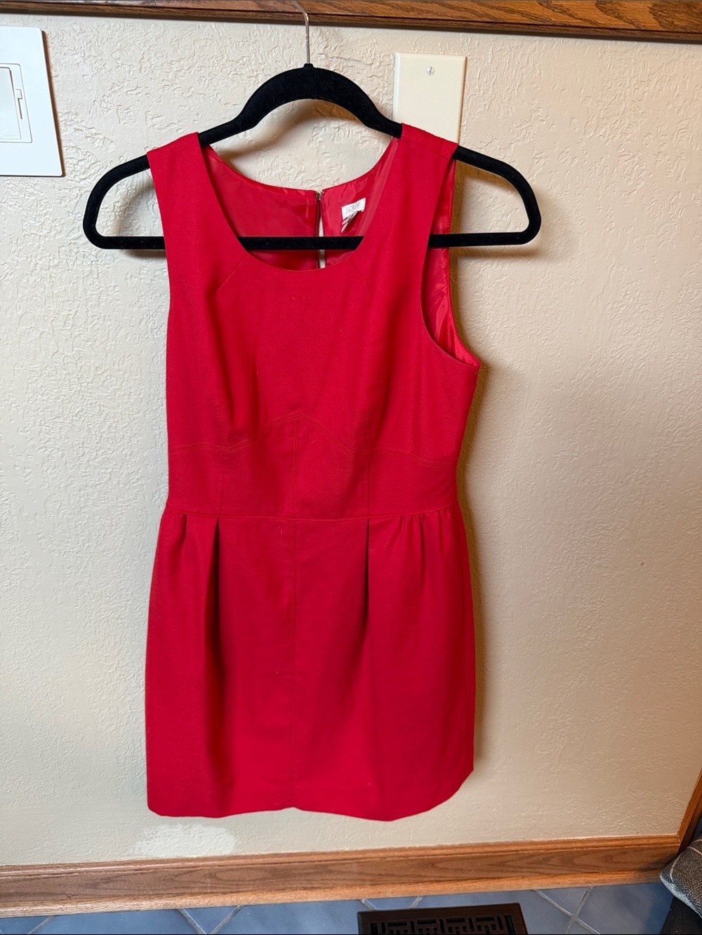 J. Crew Red Sleeveless Sheath Dress